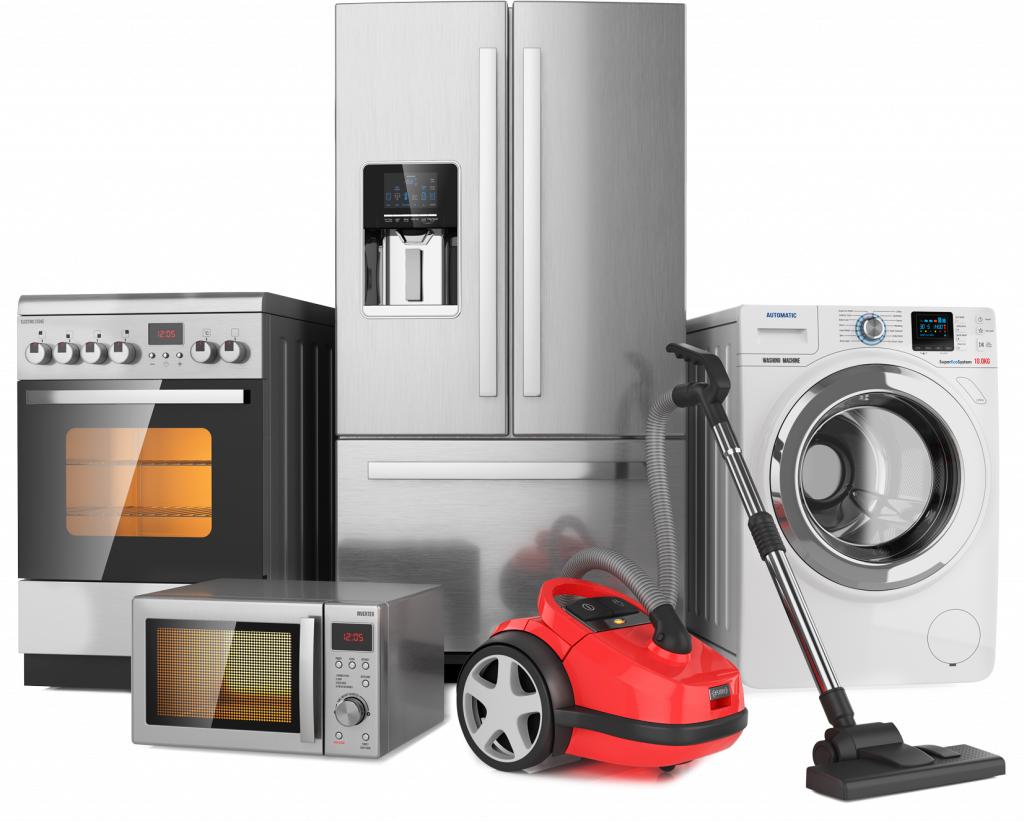Common Home Appliances, Microwave, Oven, Vacuum, Refrigerator, Clothes Dryer